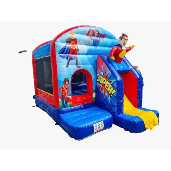 Springkussen Mini Superhelden met Glijbaan Springkussen Mini Superhelden met Glijbaan