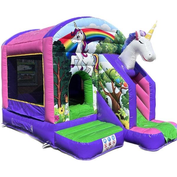 Springkussen Mini Unicorn met Glijbaan